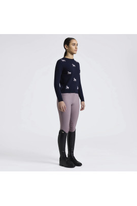Cavalleria Toscana Girls Cashmere Blend Crew Neck Sweater | Navy