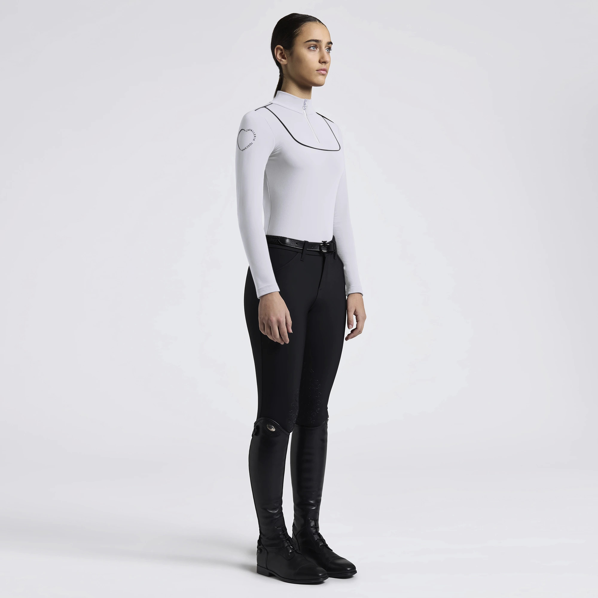 Cavalleria Toscana Women’s Technical Jersey Polo | White Cavalleria Toscana Women’s Technical Jersey Polo | White
