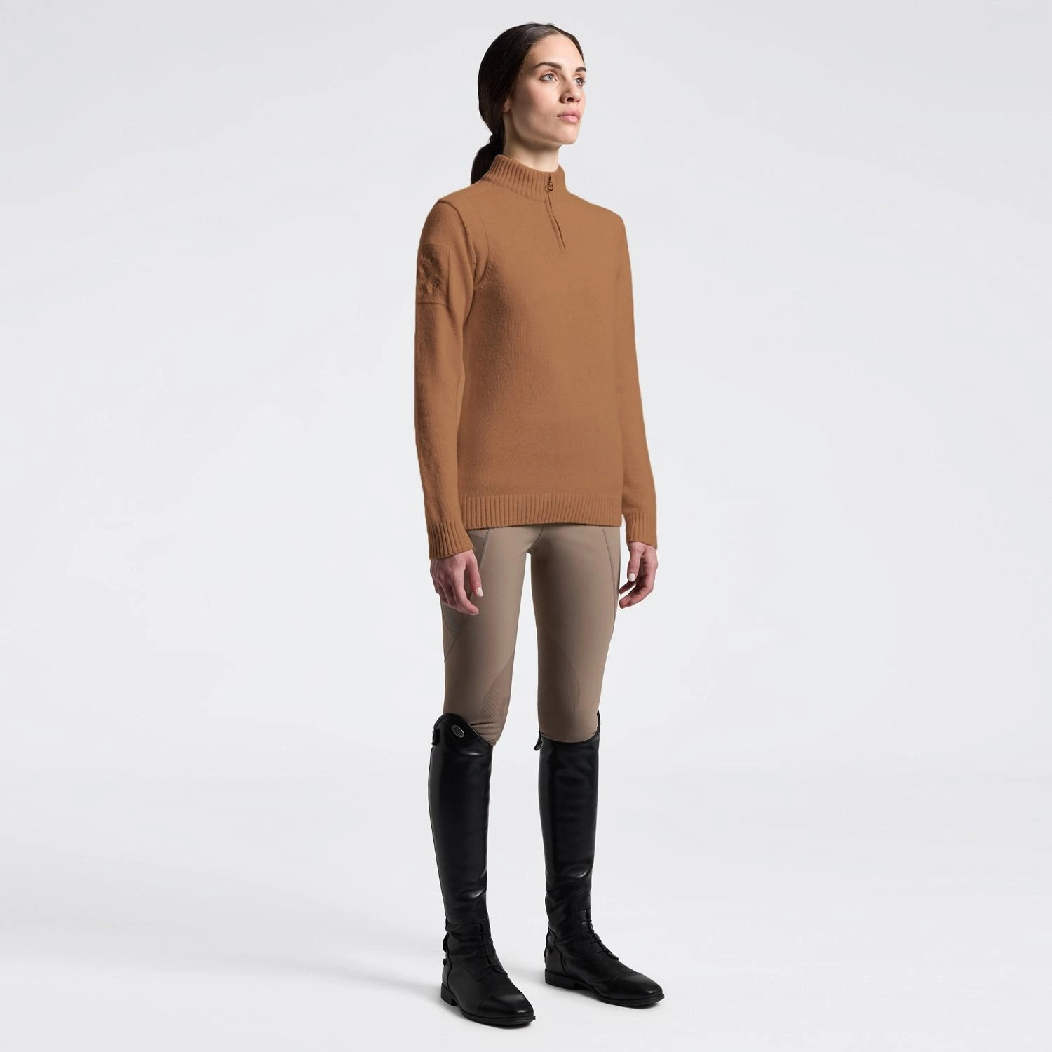 Cavalleria Toscana Dames Virgin Wool Turtleneck Sweater Half Zip | Foxtrot Cavalleria Toscana Dames Virgin Wool Turtleneck Sweater Half Zip | Foxtrot