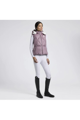 Cavalleria Toscana Dames Padded Nylon Hooded Bodywarmer | Grape Shake