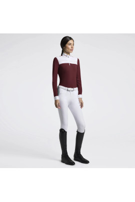 Cavalleria Toscana Women’s Competition Shirt Pleated Insert | Bordeaux