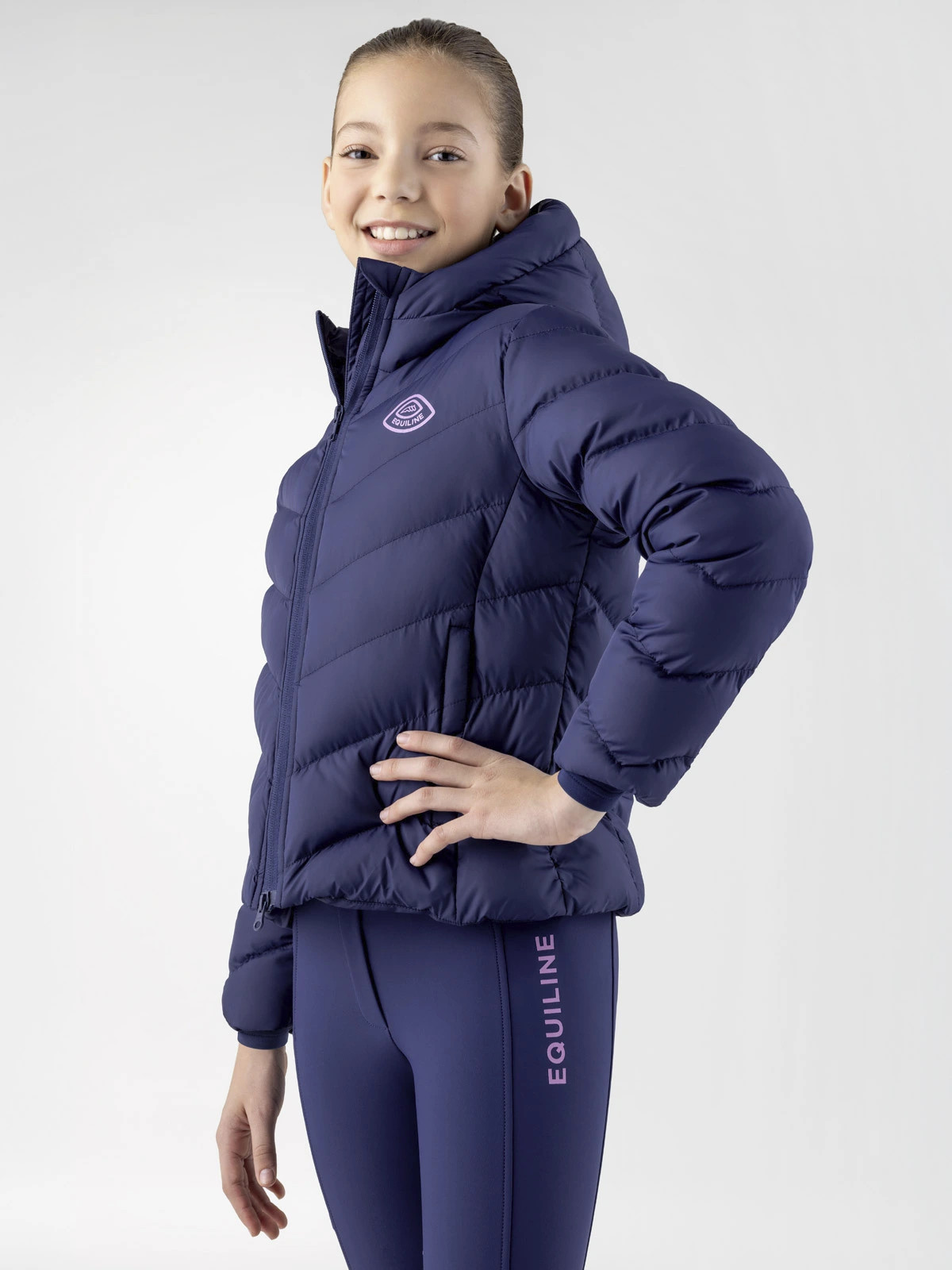 Equiline Cumin Meisjes Jas | Navy Peony Equiline Cumin Meisjes Jas | Navy Peony