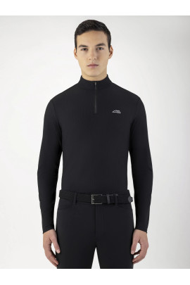 Equiline Clup Men's Second Skin Half Zip Shirt | Black