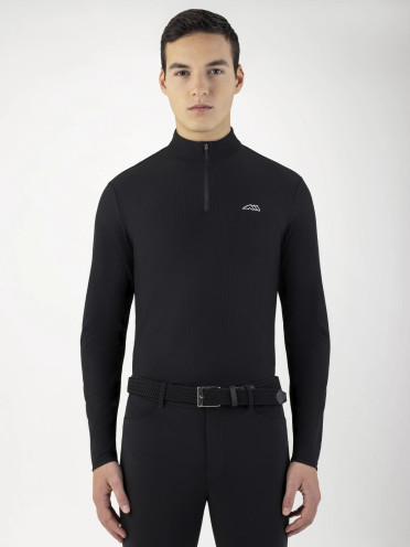 Equiline Clup Mannen Second Skin Half Zip Shirt | Zwart Equiline Clup Mannen Second Skin Half Zip Shirt | Zwart