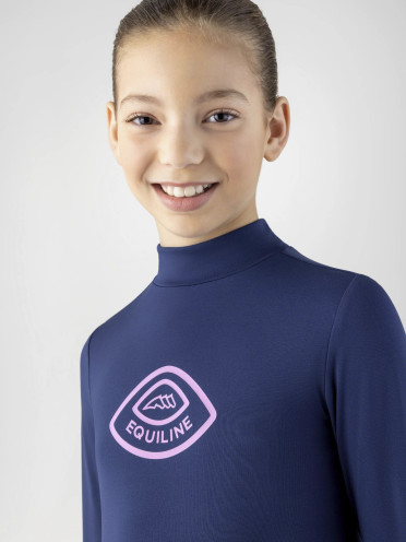 Equiline Colam Meisjes Second Skin Shirt | Blauw Equiline Colam Meisjes Second Skin Shirt | Blauw