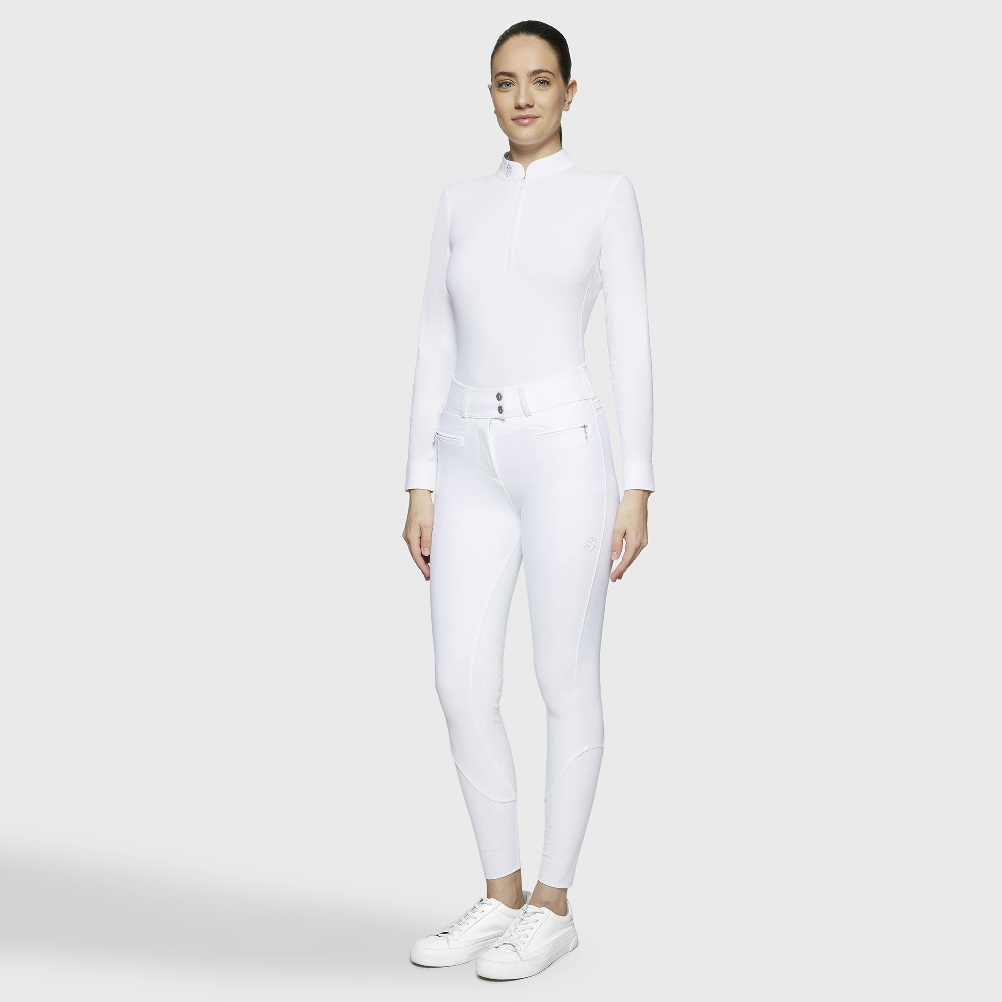 Samshield Claranova Full Grip Women's Riding Breeches | White Blazon Samshield Claranova Full Grip Women's Riding Breeches | White Blazon