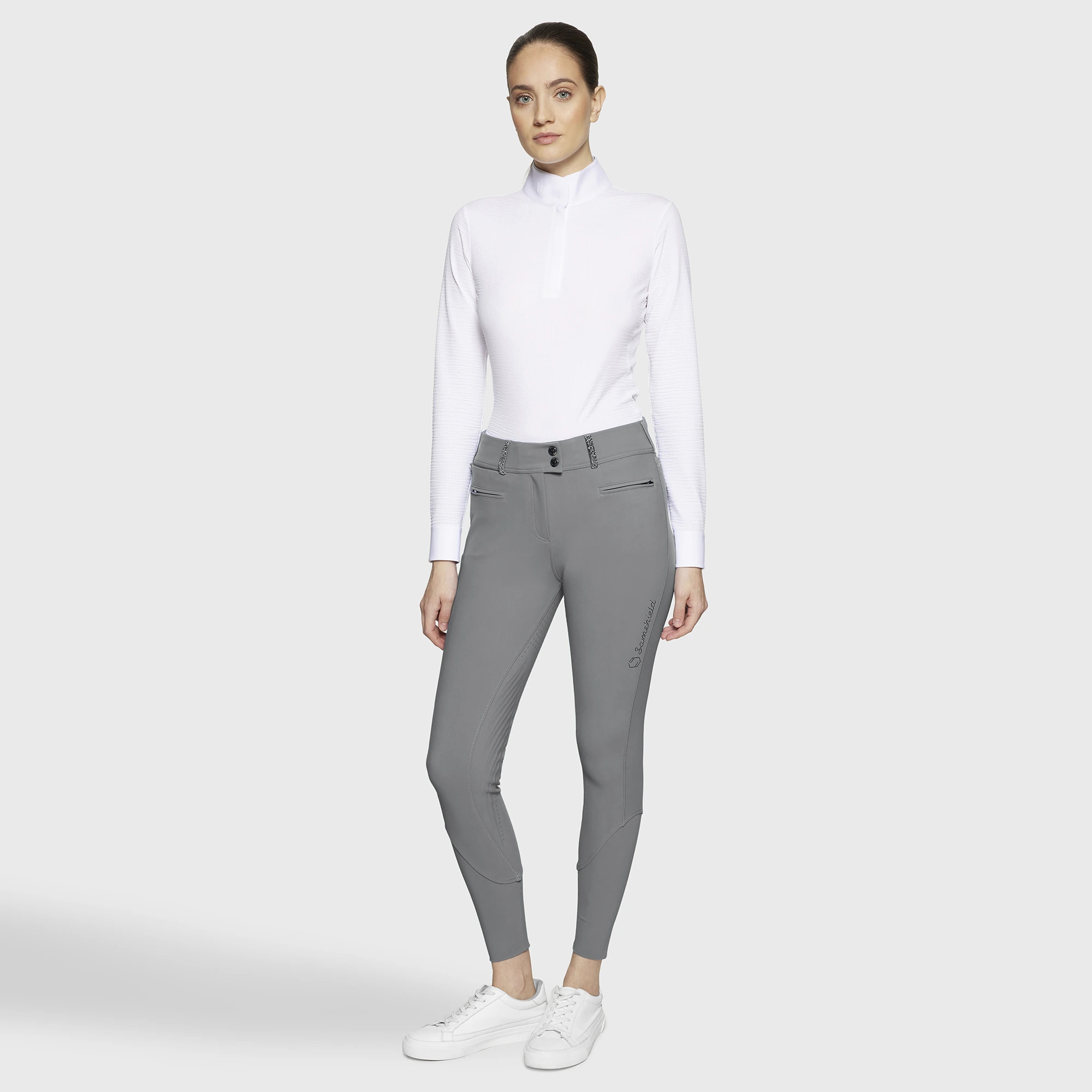 Samshield Clara Premium Full Grip Women's Riding Breeches | Grey Samshield Clara Premium Full Grip Women's Riding Breeches | Grey