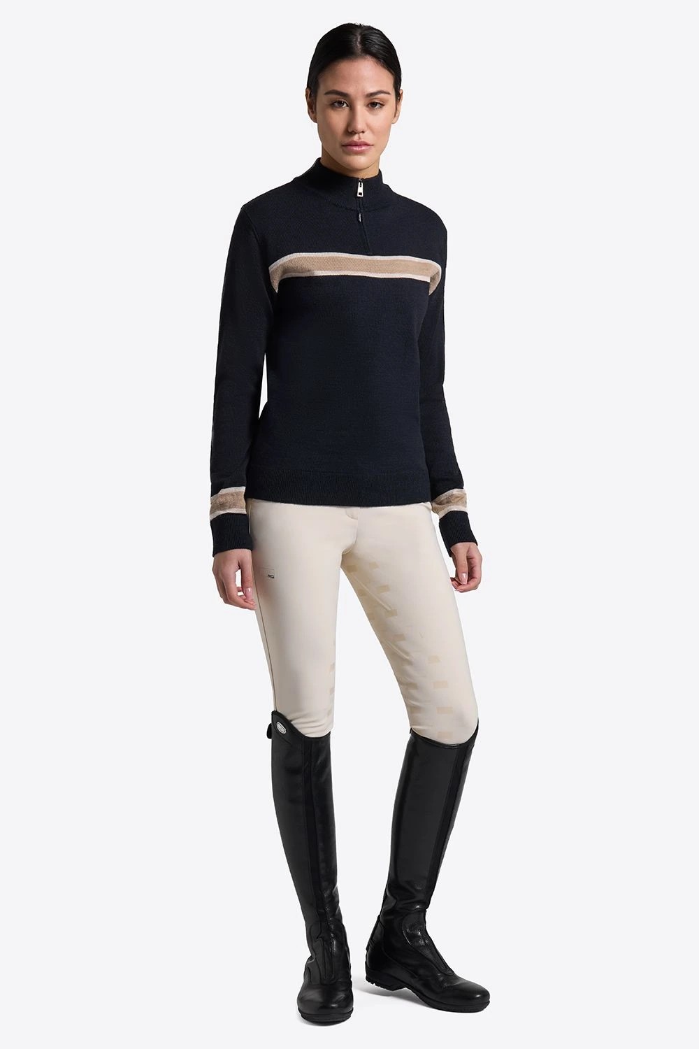 RG Italy Women's Sweater Half Zip Wool Blend | Navy RG Italy Women's Sweater Half Zip Wool Blend | Navy