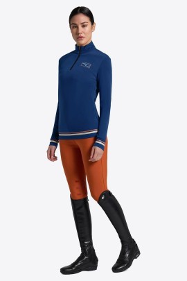 RG Italy Dames Warm Jersey Trainingsshirt | Donkerblauw