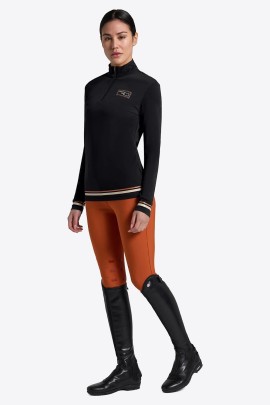 RG Italy Dames Warm Jersey Trainingsshirt | Zwart