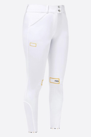 RG Italy Dames Rijbroek High Waist Knie Grip | Wit RG Italy Dames Rijbroek High Waist Knie Grip | Wit