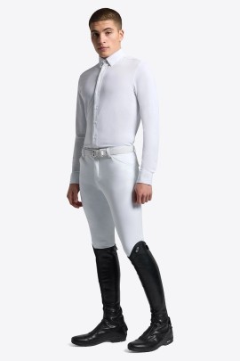RG Italy Men's Competition Shirt Perforated Jersey LS | White