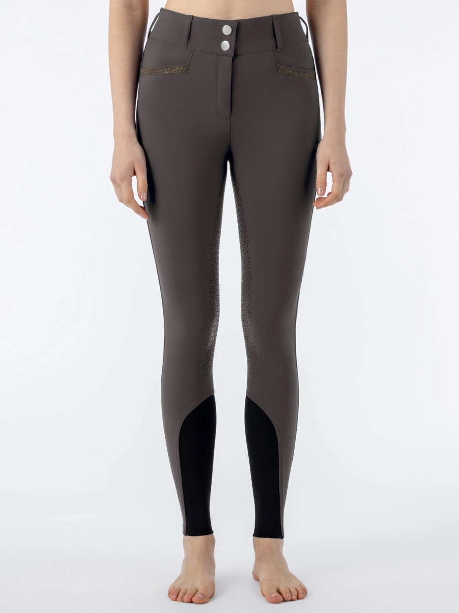 Equiline Crystalef Riding Breeches Full Grip High Waist - Marsh Equiline Crystalef Riding Breeches Full Grip High Waist - Marsh