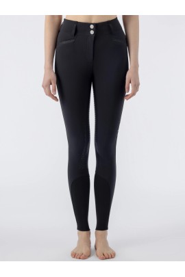 Equiline Crystalef Rijbroek Full Grip High Waist - Zwart