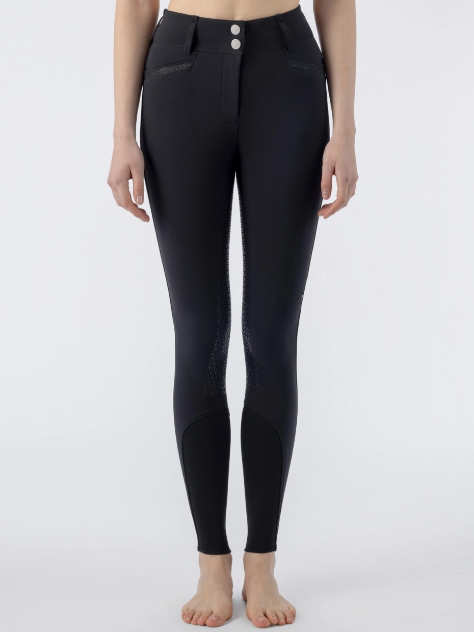 Equiline Crystalef Rijbroek Full Grip High Waist - Zwart Equiline Crystalef Rijbroek Full Grip High Waist - Zwart