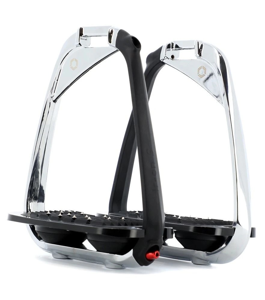 Flex-On Iron-S Safety Stirrups Chrome | Black Flex-On Iron-S Safety Stirrups Chrome | Black