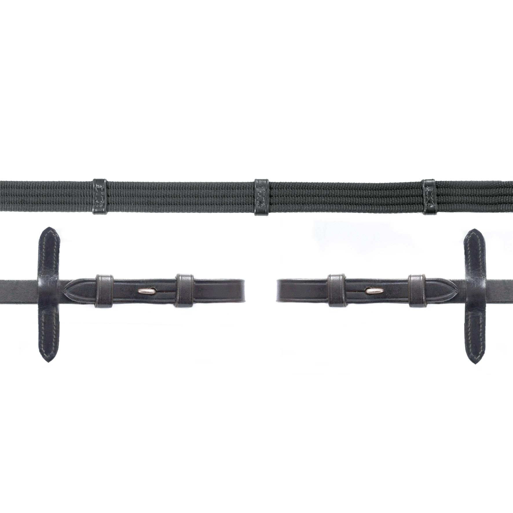 Schockemöhle Sports Web Reins Hook & Stud | Black Schockemöhle Sports Web Reins Hook & Stud | Black