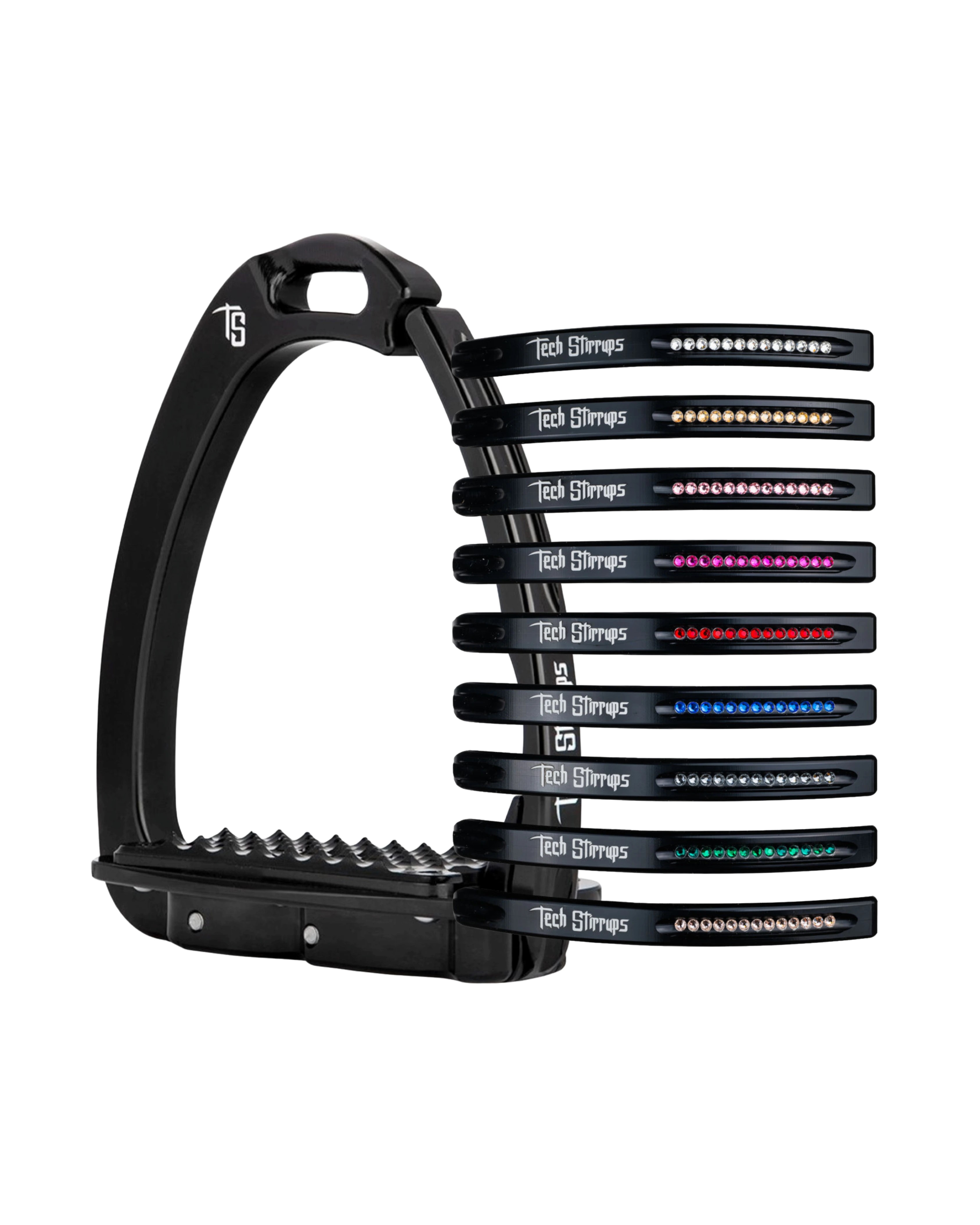 Tech Stirrups Venice Dressage Sloped Safety Stirrups Swarovski | Black Tech Stirrups Venice Dressage Sloped Safety Stirrups Swarovski | Black