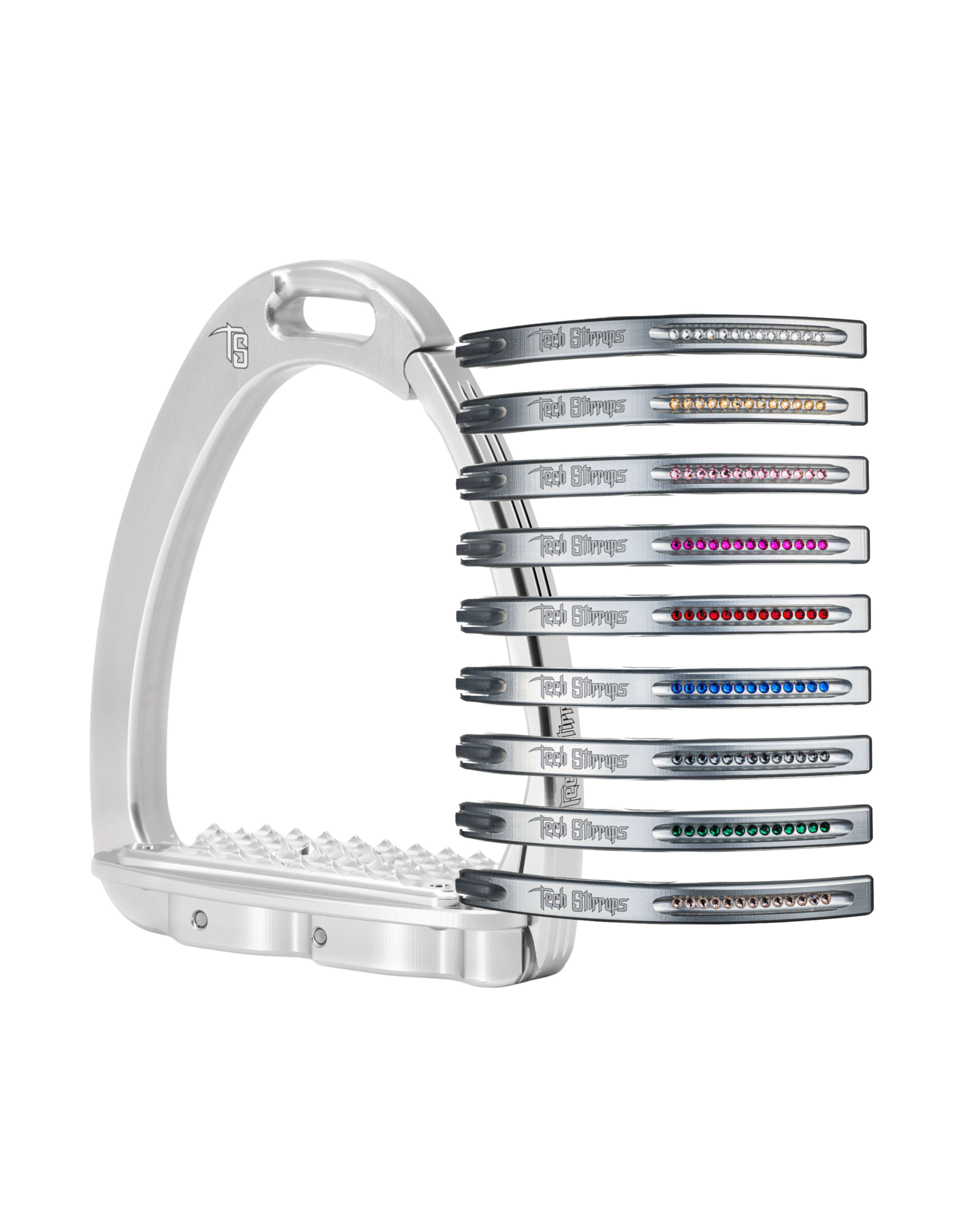 Tech Stirrups Venice Dressage Sloped Veiligheidsbeugels Swarovski | Silver Tech Stirrups Venice Dressage Sloped Veiligheidsbeugels Swarovski | Silver