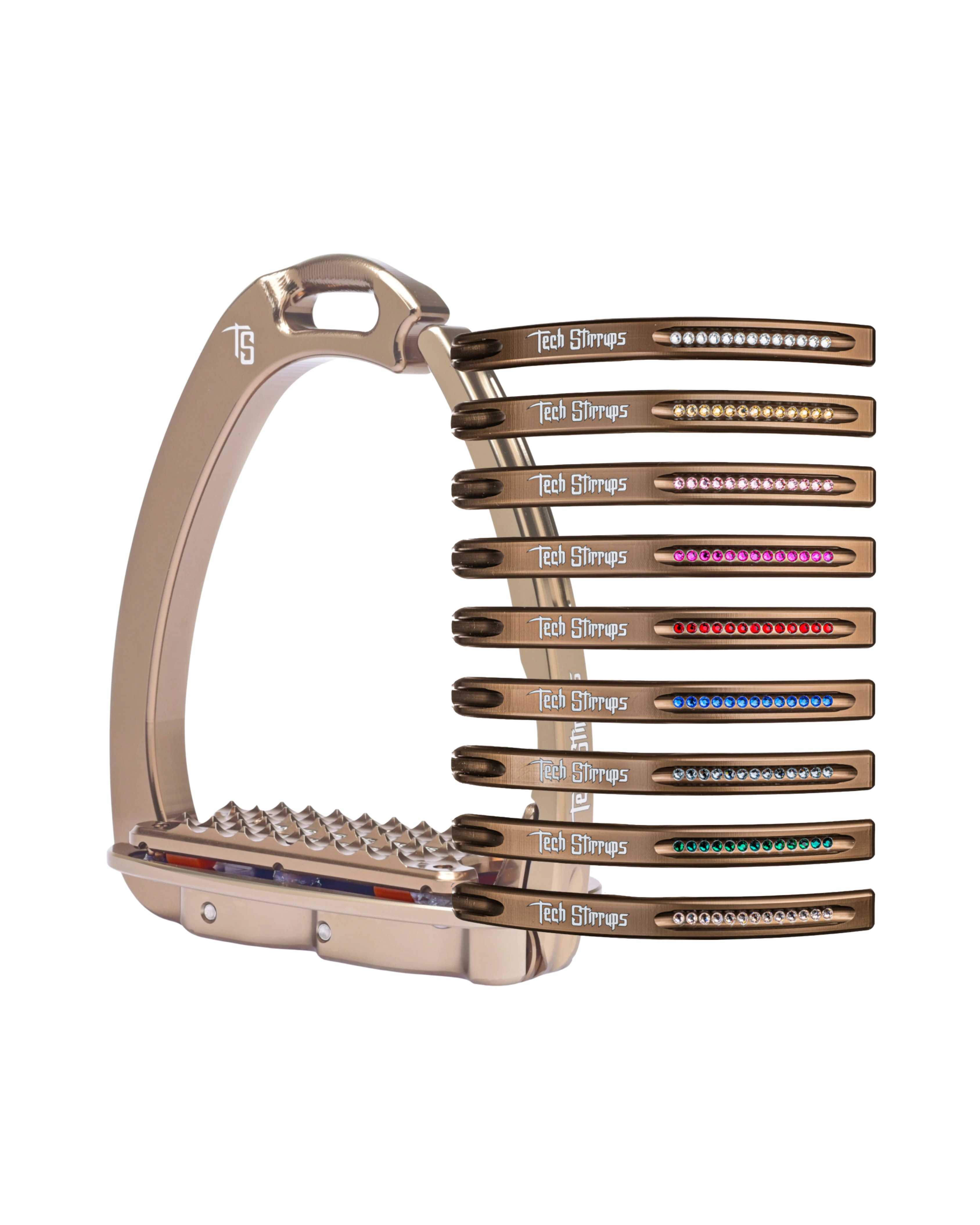 Tech Stirrups Venice Dressage Plus Veiligheidsbeugels Swarovski | Brown Tech Stirrups Venice Dressage Plus Veiligheidsbeugels Swarovski | Brown