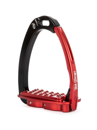 Tech Stirrups Venice EVO Sloped Veiligheidsbeugels | Black - Red Tech Stirrups Venice EVO Sloped Veiligheidsbeugels | Black - Red
