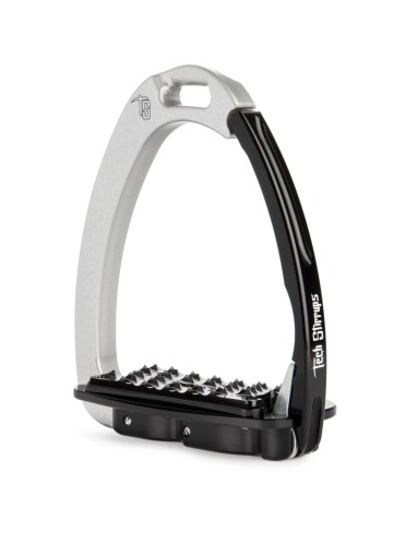 Tech Stirrups Venice EVO Sloped Veiligheidsbeugels | Silver - Black Tech Stirrups Venice EVO Sloped Veiligheidsbeugels | Silver - Black