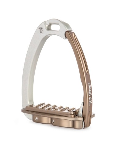Tech Stirrups Venice EVO Sloped Safety Stirrups | Silver - Brown Tech Stirrups Venice EVO Sloped Safety Stirrups | Silver - Brown