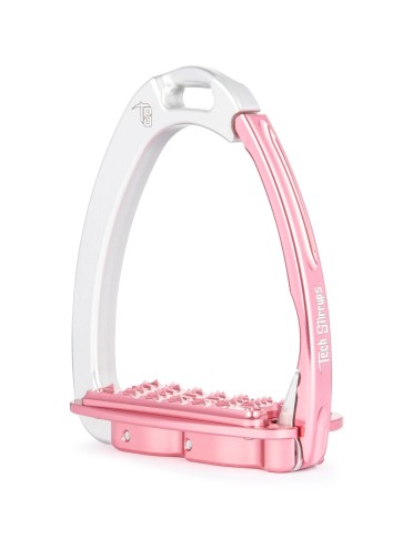 Tech Stirrups Venice EVO Sloped Veiligheidsbeugels | Silver - Pink Tech Stirrups Venice EVO Sloped Veiligheidsbeugels | Silver - Pink