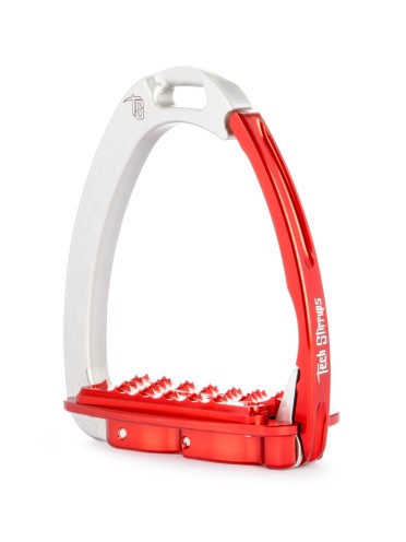 Tech Stirrups Venice EVO Sloped Safety Stirrups | Silver - Red Tech Stirrups Venice EVO Sloped Safety Stirrups | Silver - Red