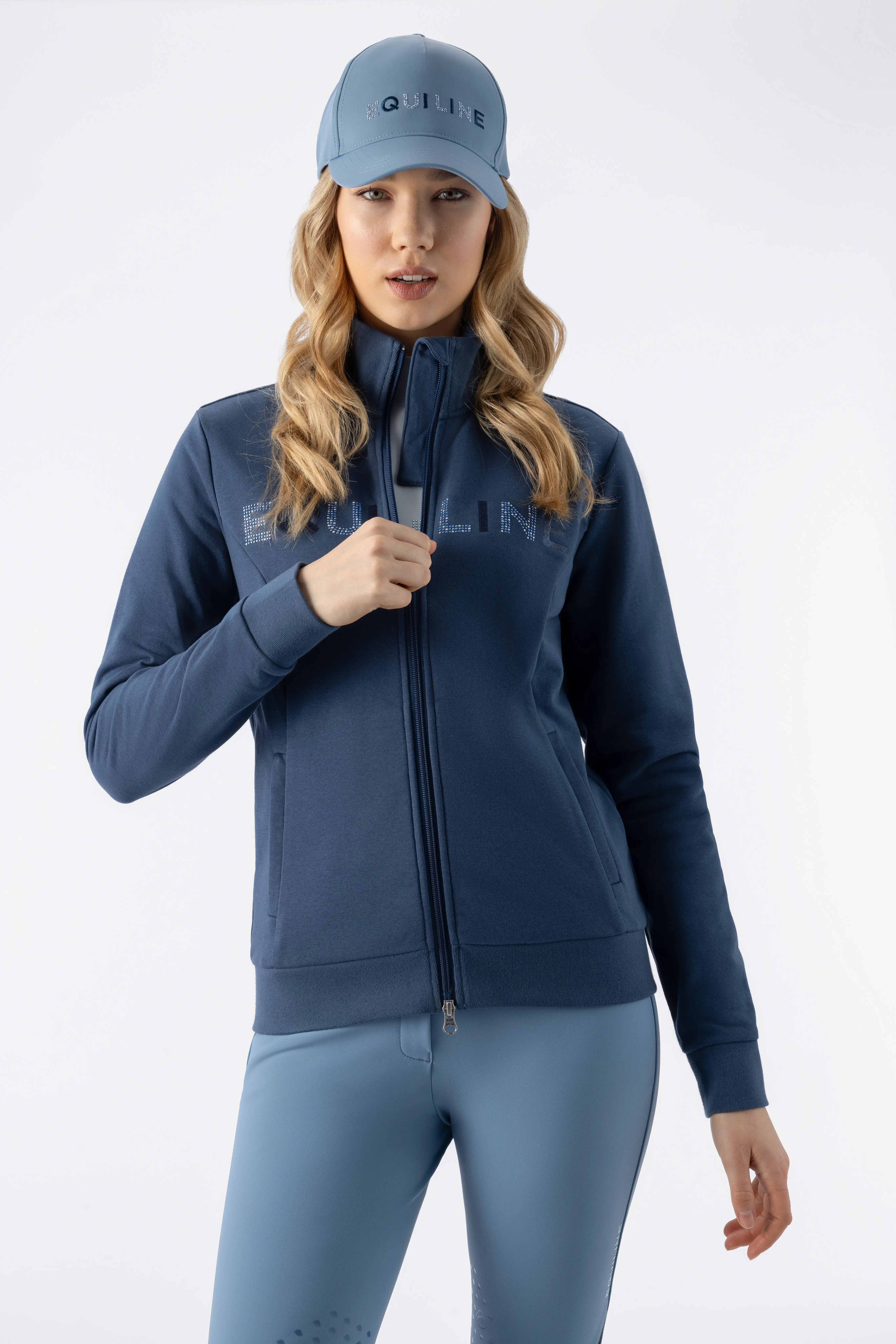 Equiline Enras dames vest full zip Dark Denim | Bestel online Equiline Enras dames vest full zip Dark Denim | Bestel online