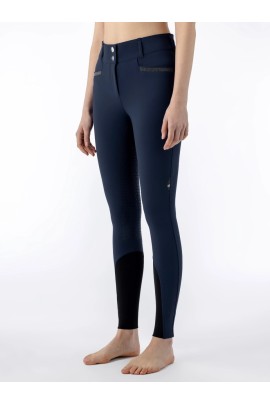 Equiline Crystalef Rijbroek Full Grip High Waist - Navy