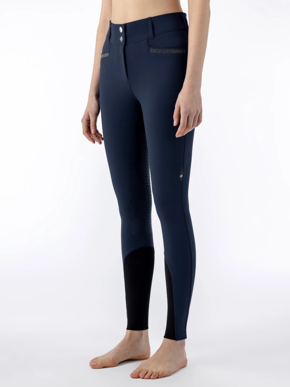 Equiline Crystalef Rijbroek Full Grip High Waist - Navy Equiline Crystalef Rijbroek Full Grip High Waist - Navy