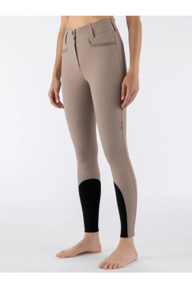 Equiline Crystalek Riding Breeches Knee Grip High Waist | Light Taupe