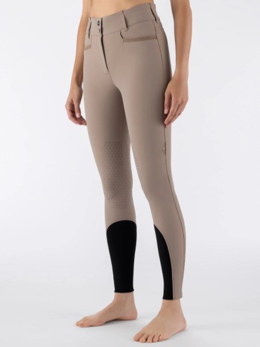 Equiline Crystalek Rijbroek Knie Grip High Waist | Light Taupe Equiline Crystalek Rijbroek Knie Grip High Waist | Light Taupe