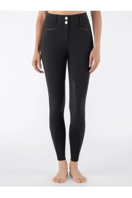 Equiline Crystalek Rijbroek Knie Grip High Waist | Zwart