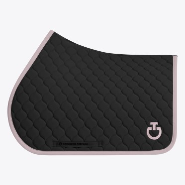 Cavalleria Toscana Circular Quilted Jersey Saddle Pad Jumping | Black - Violet Ice Cavalleria Toscana Circular Quilted Jersey Saddle Pad Jumping | Black - Violet Ice