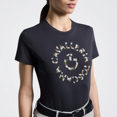 Cavalleria Toscana Floral Embroidery Women's T-Shirt | Charcoal Cavalleria Toscana Floral Embroidery Women's T-Shirt | Charcoal