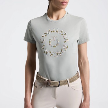 Cavalleria Toscana Floral Embroidery Dames T-Shirt | Belgian Block Cavalleria Toscana Floral Embroidery Dames T-Shirt | Belgian Block