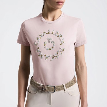 Cavalleria Toscana Floral Embroidery Dames T-Shirt | Violet Ice Cavalleria Toscana Floral Embroidery Dames T-Shirt | Violet Ice