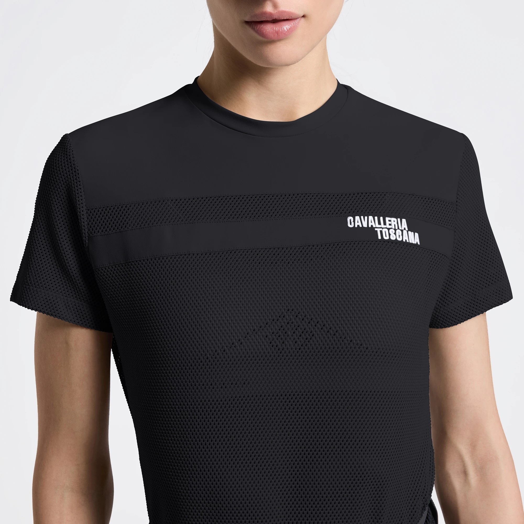 Cavalleria Toscana Perforated Women's T-Shirt | Charcoal Cavalleria Toscana Perforated Women's T-Shirt | Charcoal