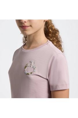 Cavalleria Toscana Floral Embroidery Girls T-Shirt | Violet Ice