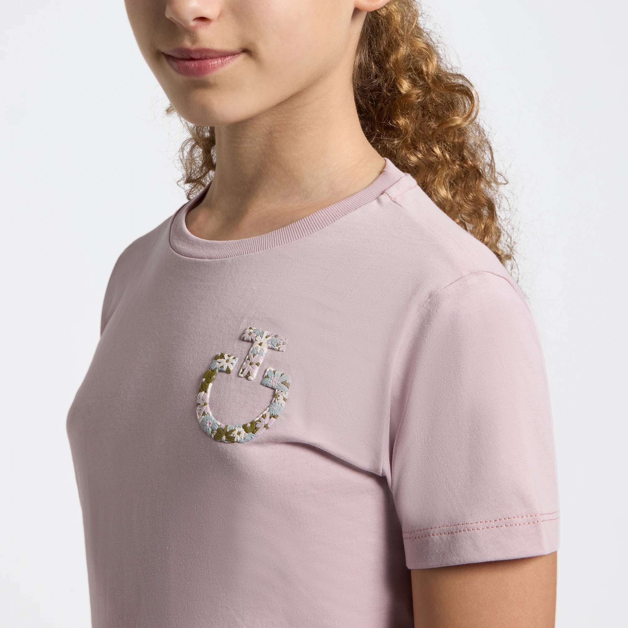 Cavalleria Toscana Floral Embroidery Girls T-Shirt | Violet Ice Cavalleria Toscana Floral Embroidery Girls T-Shirt | Violet Ice