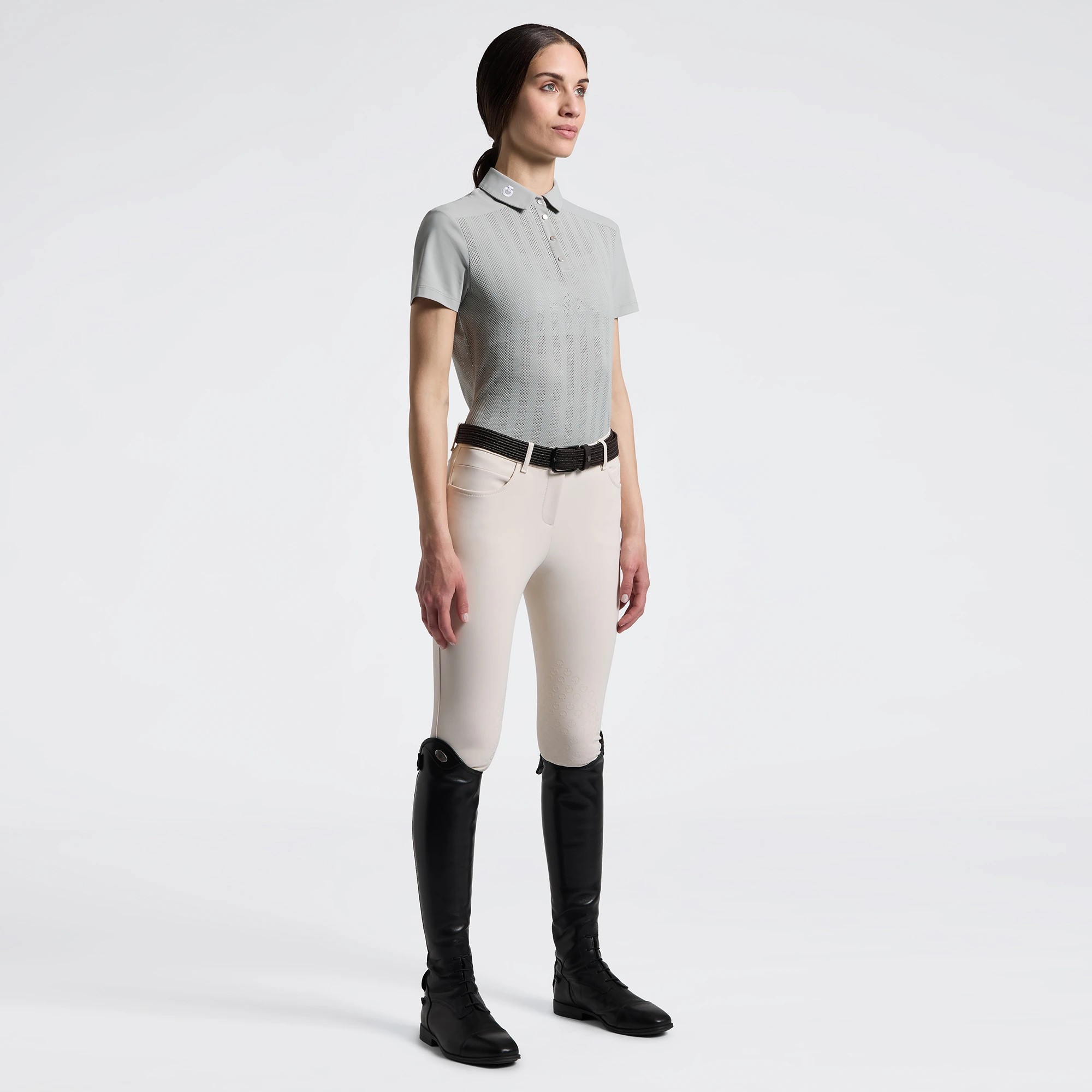 Cavalleria Toscana Jacquard Jersey Dames Poloshirt SS | Belgian Block