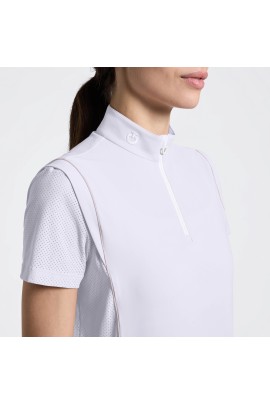 Cavalleria Toscana Jersey Piping Dames Trainingsshirt SS | Wit