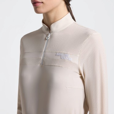 Cavalleria Toscana Perforated Insert Dames Trainingsshirt LS | Brich