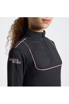 Cavalleria Toscana Jersey Piping Girls Training Shirt LS | Charcoal