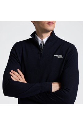 Cavalleria Toscana Merino Half Zip Turtleneck Mannen Sweater | Charcoal