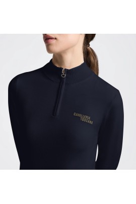 Cavalleria Toscana Merino Half Zip Turtleneck Women's Sweater | Charcoal