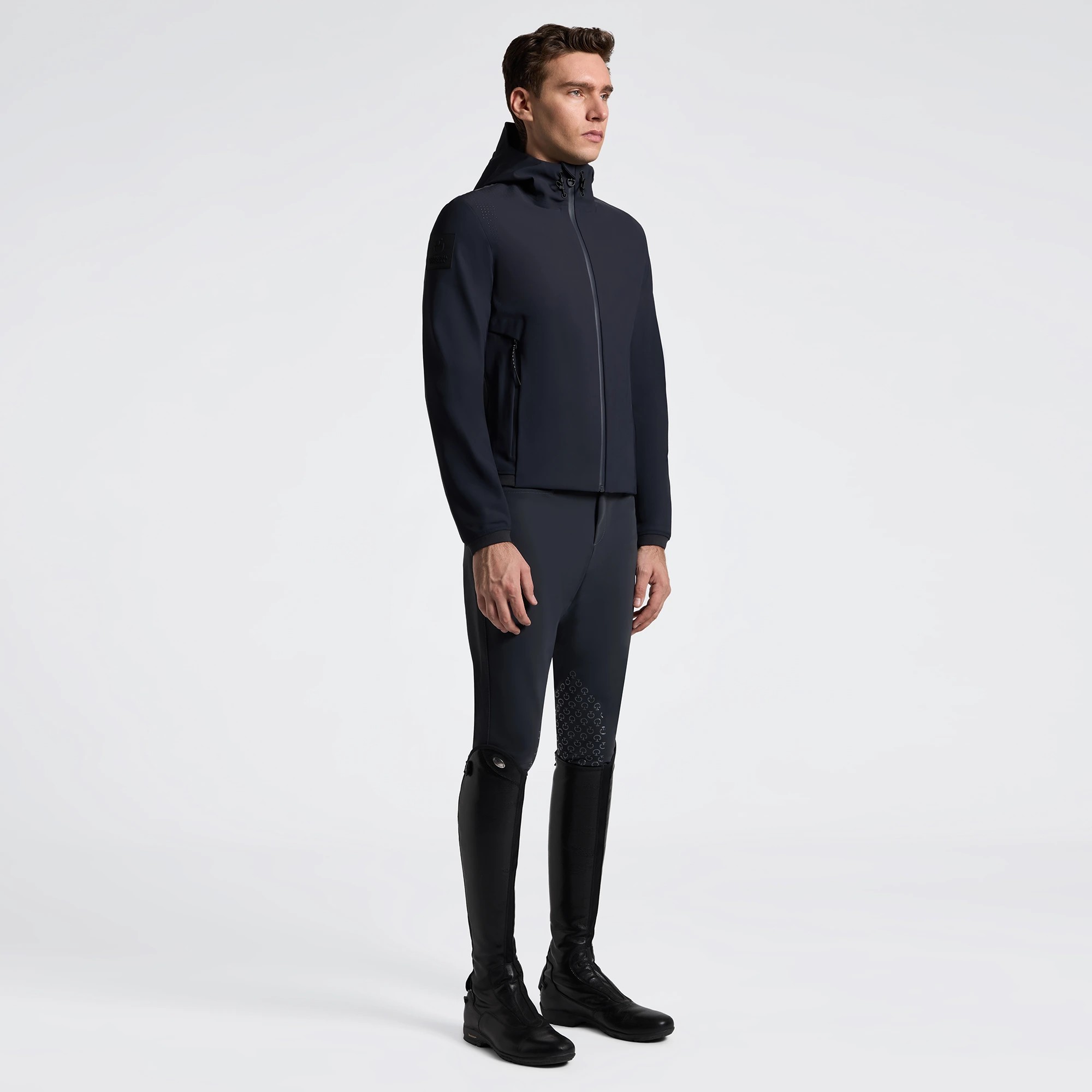 Cavalleria Toscana Perforated Jersey Softshell Mannen Jas | Charcoal