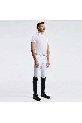 Cavalleria Toscana Jersey Zip Men's Competition Shirt SS | White